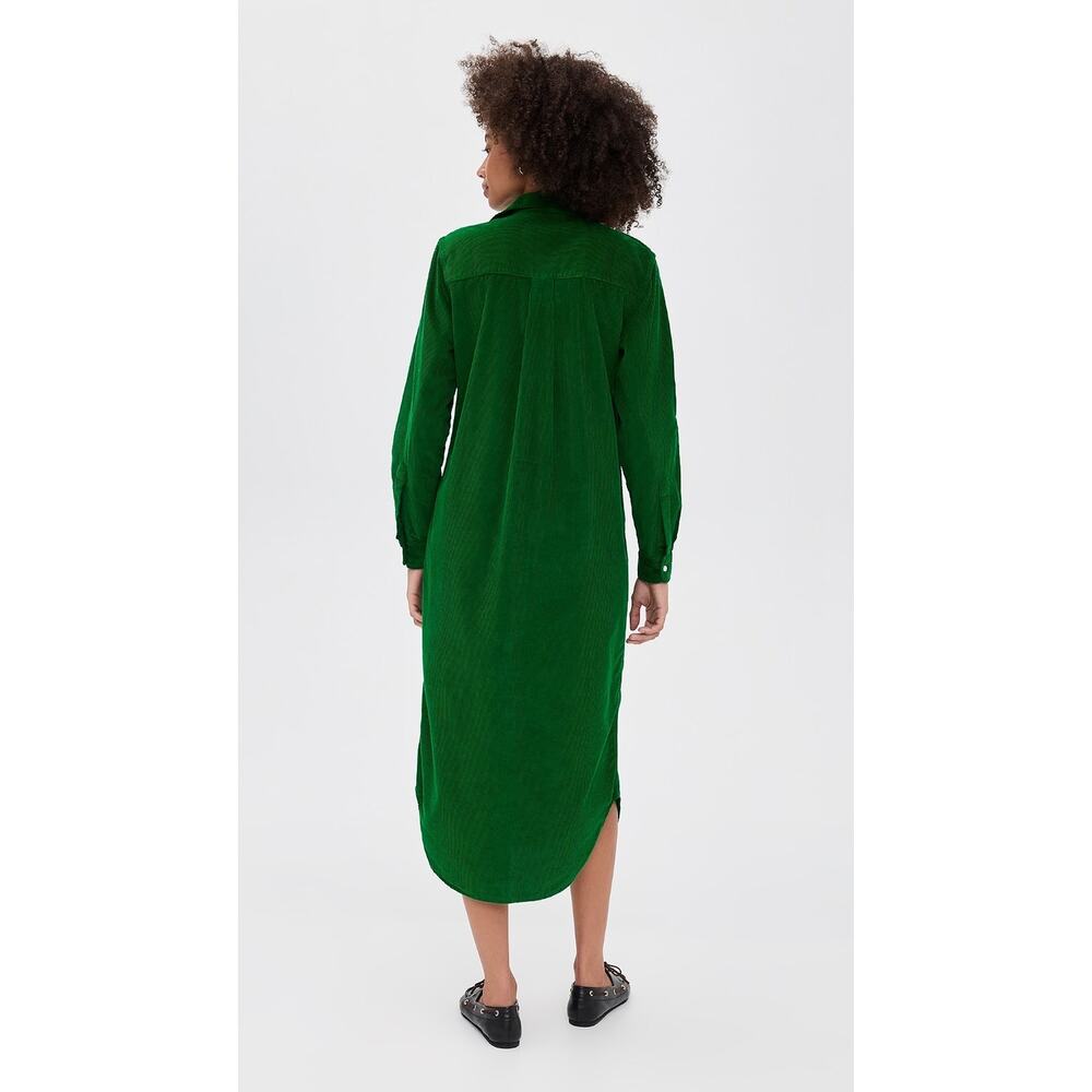 Frank & Eileen Rory Corduroy Midi Shirt Dress Green Size Medium - Picture 2 of 13